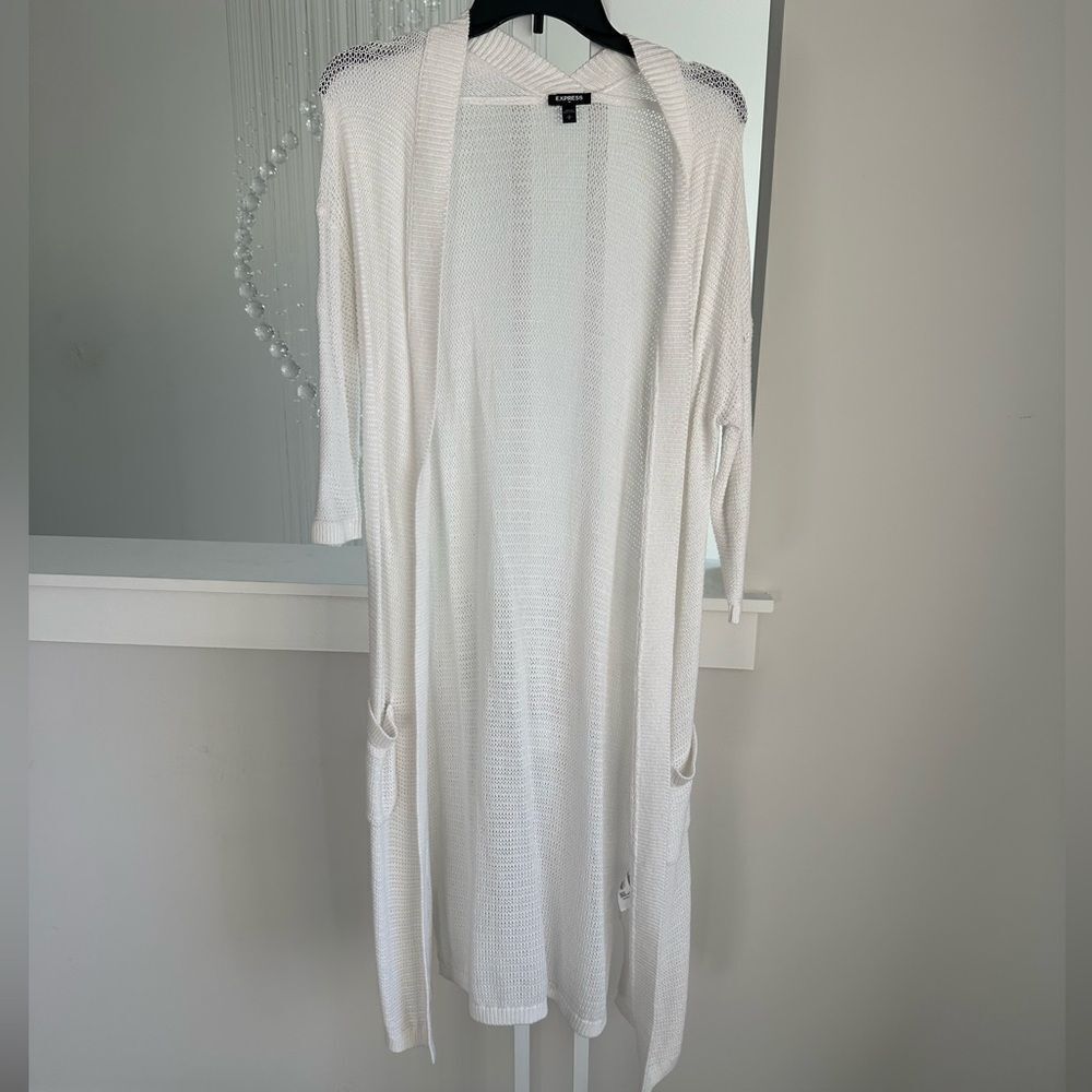 Express long length full sleeve knit cardigan